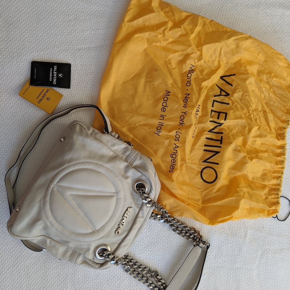 Valentino White Calf Leather Shoulder Bag